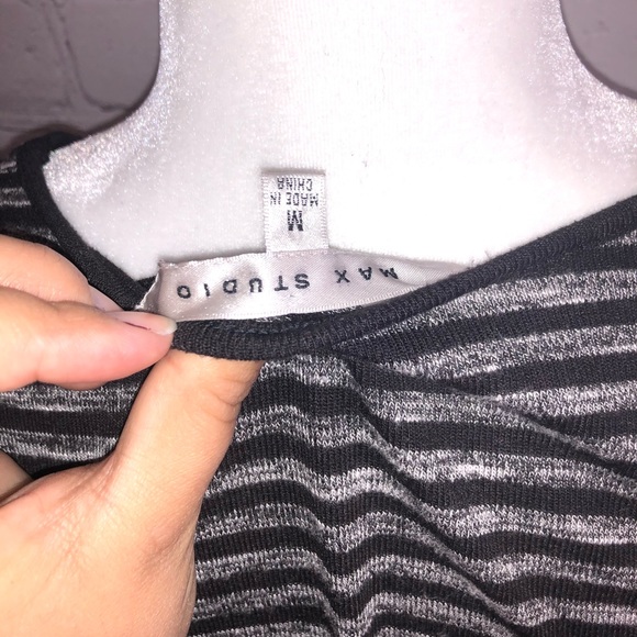 Max Studio Black & Gray Striped Knit Dress - Picture 3 of 4